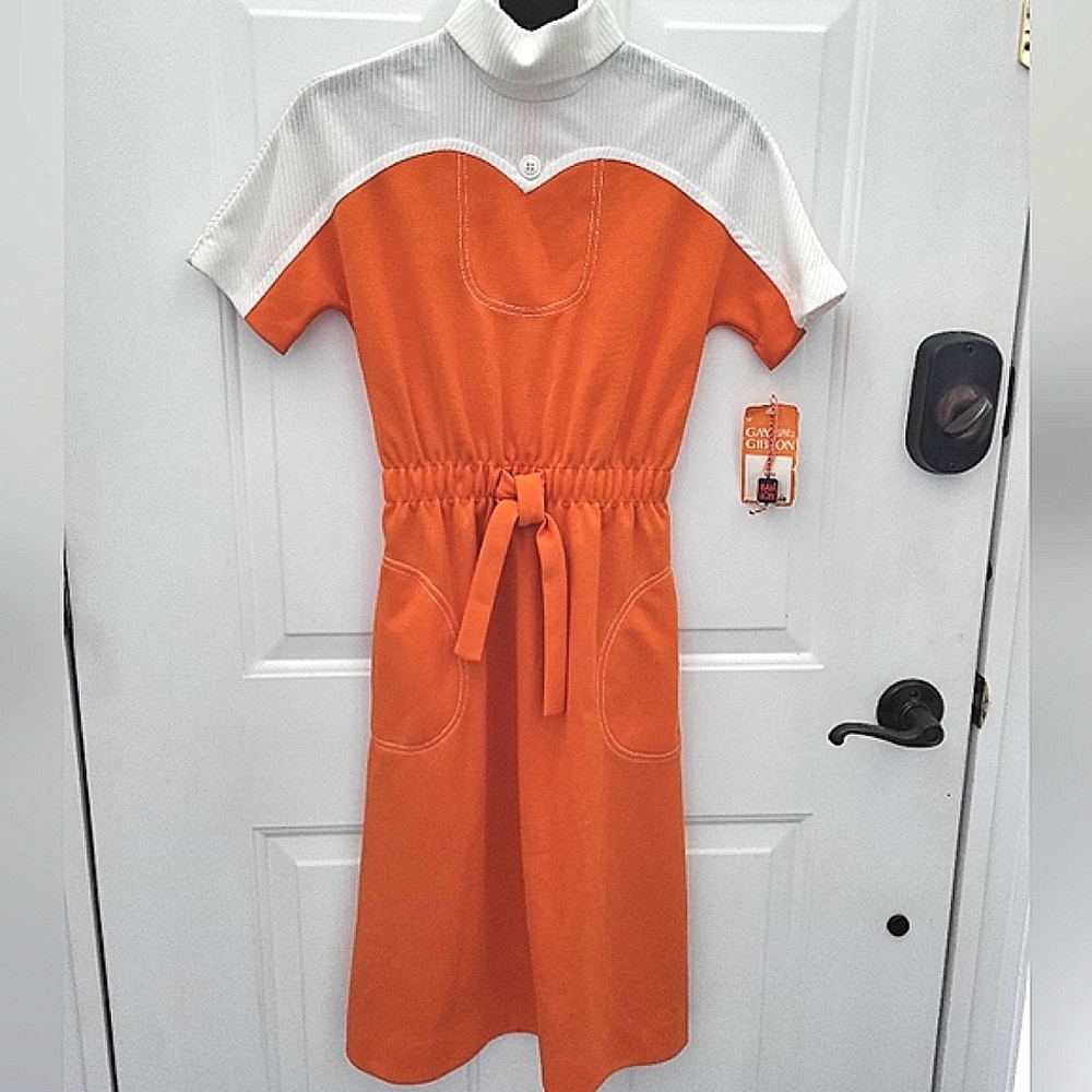 Gay Gibson 1960s/70s Dress Polyester Zip Up new with tags vintage